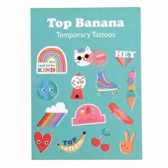 Top Banana Temporary Tattoos (2 Sheets)