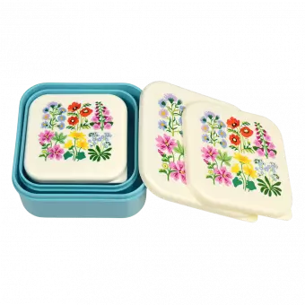 Wild Flowers snack boxes (set of 3) nested