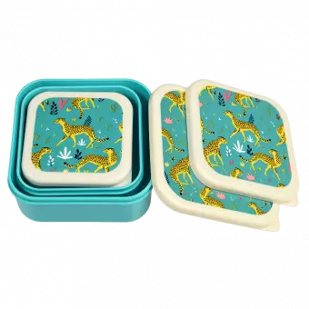 Cheetah snack boxes (set of 3) nested