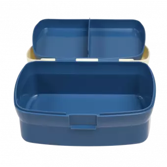 Sharks lunch box with lid open and tray removed