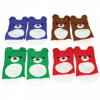 Bear Design Baby Socks (4 Pairs)