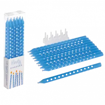 Blue Party Candles (pack Of 10)