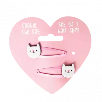 Cookie The Cat Hairclips (set Of 2)