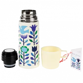 Folk Doves Flask And Cup
