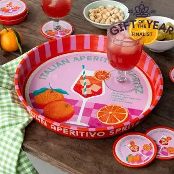 Round tray Italian Aperitivo Spritz design - gift of the year final list