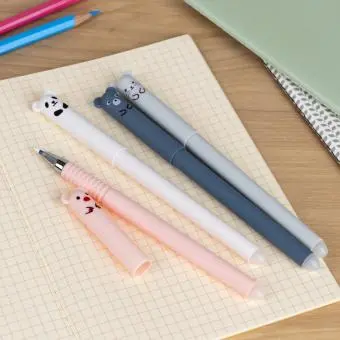 Pack of four animal-themed erasable gel pens in a different colour.