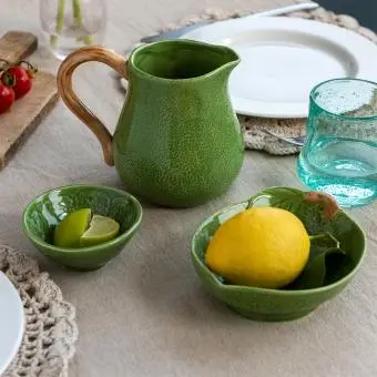 Green stoneware in lime collection