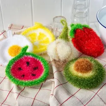 Non-scratch scrubber dishcloths