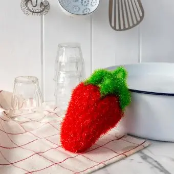 Non-scratch scrubber dishcloth - Strawberry