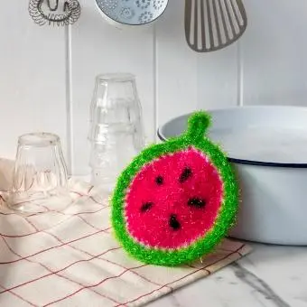 Non-scratch scrubber dishcloth - Watermelon