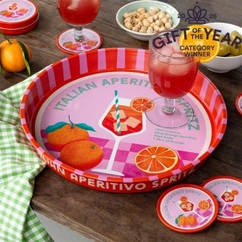 Round tray Italian Aperitivo Spritz design - Gift of the year 2026 - Category Winner