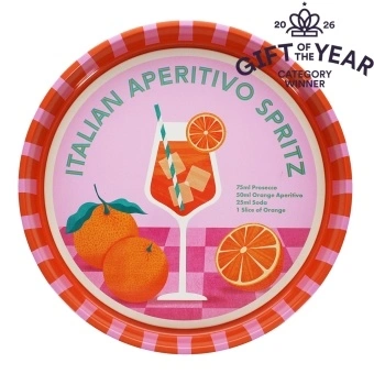 Round tray Italian Aperitivo Spritz design - Gift of the year 2026 - Category Winner