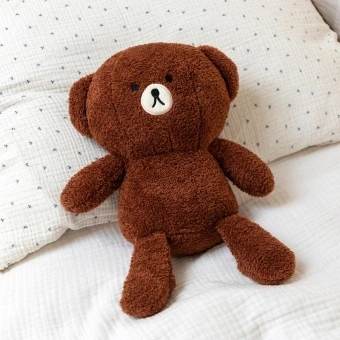 Brown plush teddy bear travel neck pillow