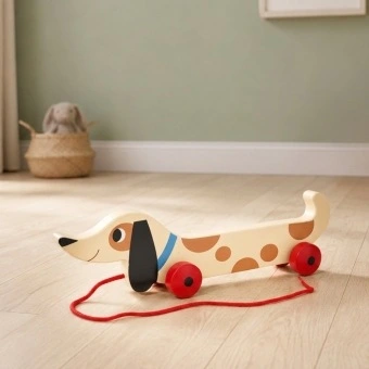 Wooden pull toy - Charlie the Sausage Dog