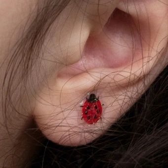 Stick on earrings (30 pairs) - Ladybird