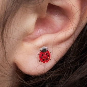 Stick on earrings (30 pairs) - Ladybird