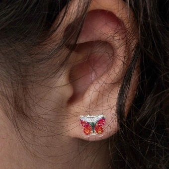Stick on earrings (30 pairs) - Floral Flutter