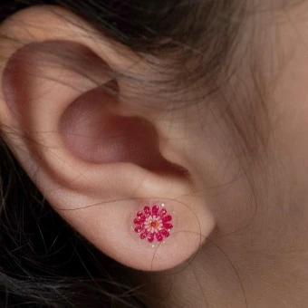 Stick on earrings (30 pairs) - Floral Flutter