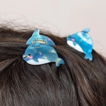 Mini hair claw clips (set of 2) - Dolphins