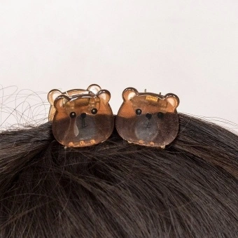 Mini hair claw clips (set of 2) - Brown bears