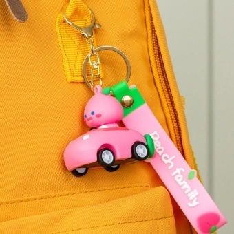Keyring bag charm - Peach