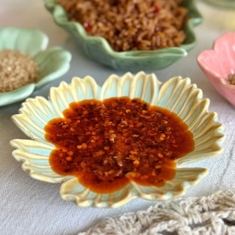 Ceramic flower trinket dish
