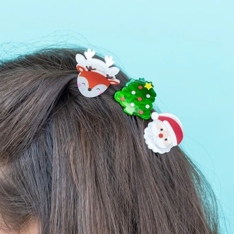 Set of Christmas mini hair claw clip.