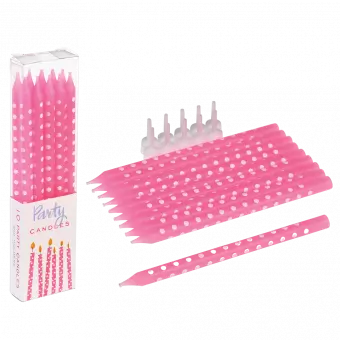 Pink Party Candles (pack Of 10)
