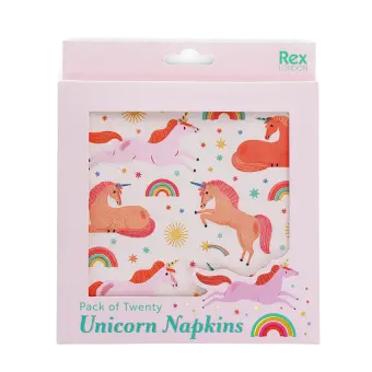 Unicorn napkins in a packaging
