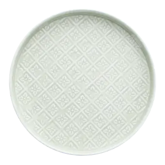 Round enamel trinket tray in light grey
