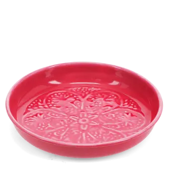 enamel trinket dish in vibrant pink