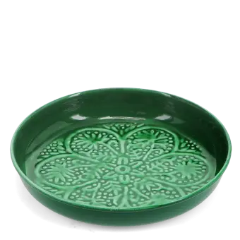 enamel trinket dish in dark green