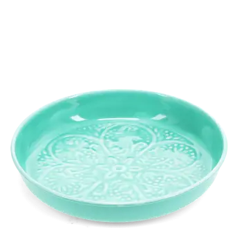 enamel trinket dish in aqua