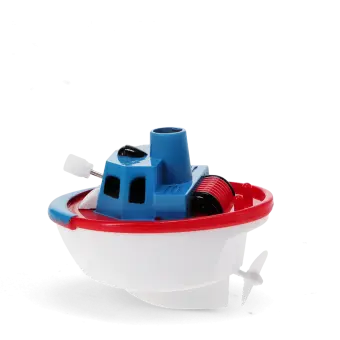 Wind-up bath toy shaped like a boat