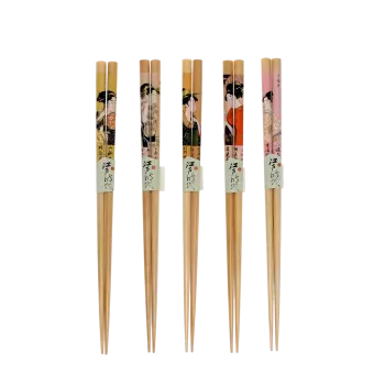 set of five Japanese-style wooden chopsticks 
