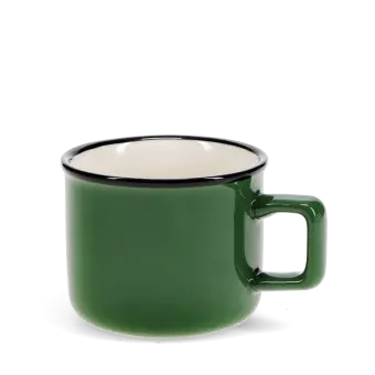 Stoneware espresso mug in green.