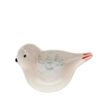 Mini ceramic trinket dish shaped like a bird.