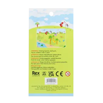 Back of 3d stickers packaging with safey warnings descriptions.