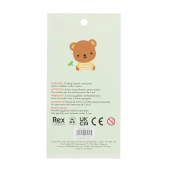 Back of 3d stickers packaging with safey warnings descriptions.