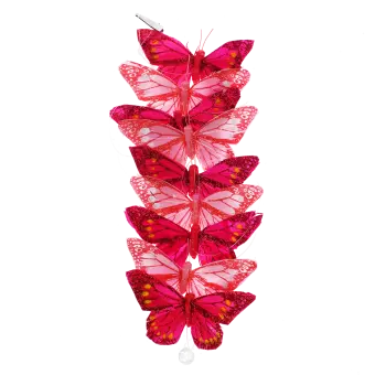 butterfly hanging decoration featuring light pink and dark pink 