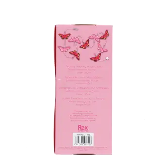 Back of butterfly garland decorations box with descriptions and barcode.