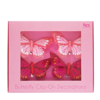 Butterfly clip decorations in a pink gift box.   