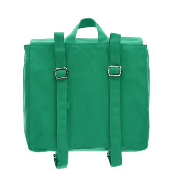 Back of children’s backpack with adjustable shoulder straps and top carry handle.