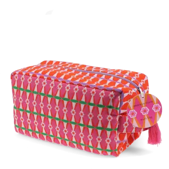 Soft wash bag in pink and orange