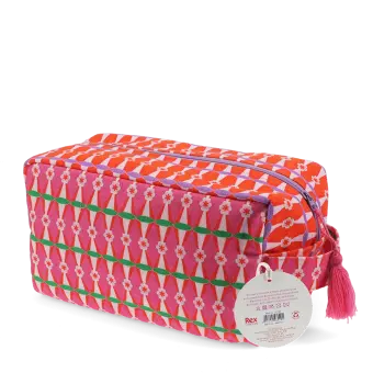 Soft wash bag in pink and orange