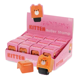 Display box of 12 Kitten Roller Stamps.