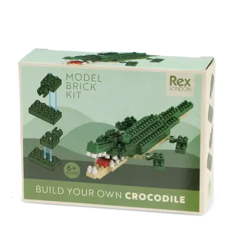 Build your own crocodile brick kit packaging.
