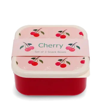 Square snack box with cherry pattern