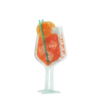 Hair claw clip featuring a zesty Aperitivo Spritz cocktail design, with hints of marbling and translucence. 