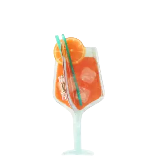 Hair claw clip featuring a zesty Aperitivo Spritz cocktail design, with hints of marbling and translucence. 